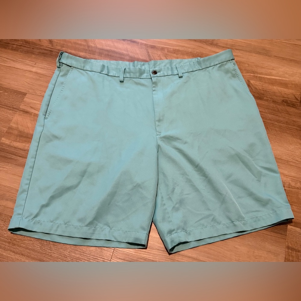 Haggar Men's Teal Flat Front Shorts